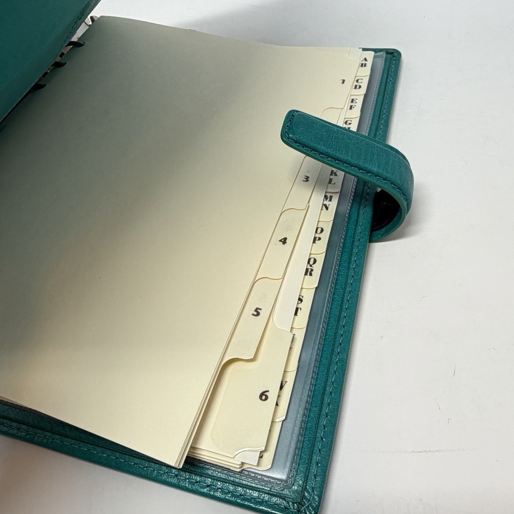 Filofax Lockwood A5 Organizer Teal Leather Planner Deluxe Zip Inserts - Picture 5 of 12